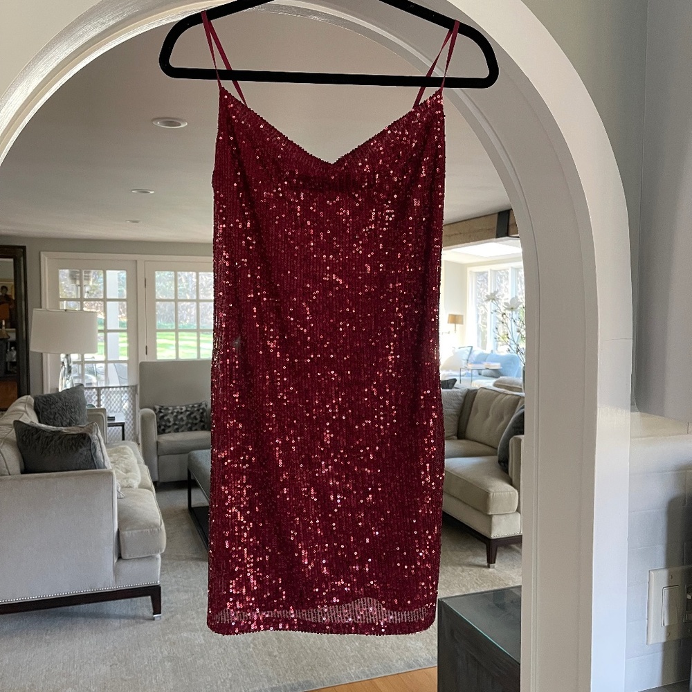 Red Sequin Mini Dress